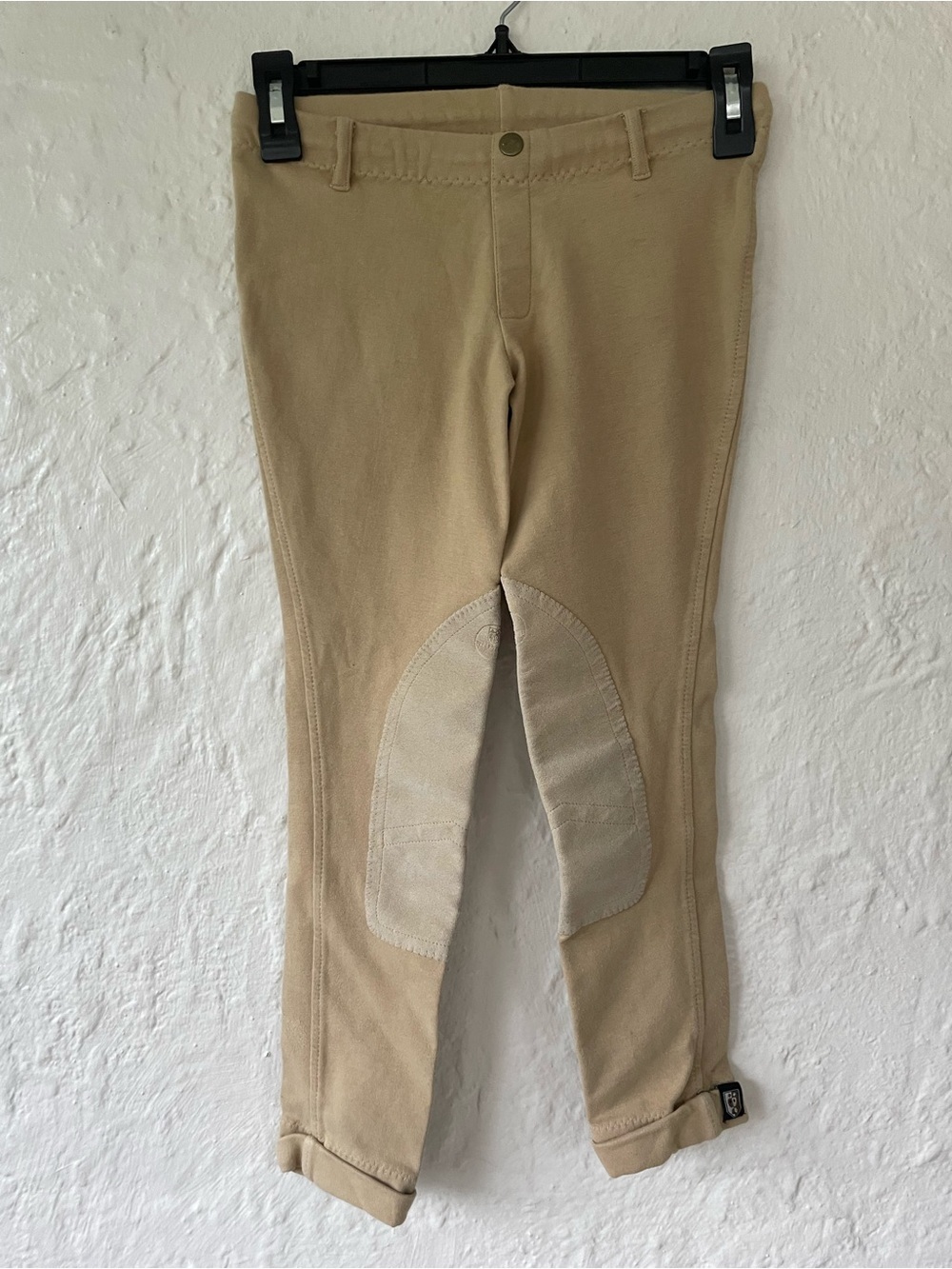 Treadstone Tan  Low Rise Starter Knee Patch Pull On Equestrian Breeches; 10